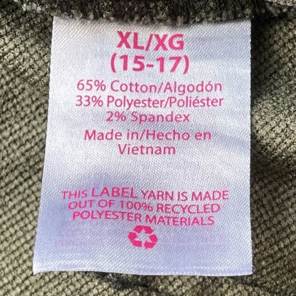 No Boundaries size Xl (15-17) thin green camo skinny pants elastic waist NWOT - Picture 16 of 16